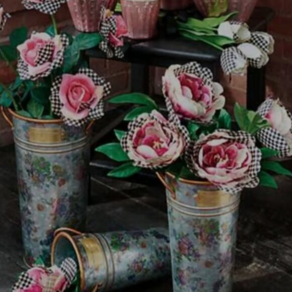 NWT Flower Market Galvanized Buckets - Set of Three - Picture 2 of 7